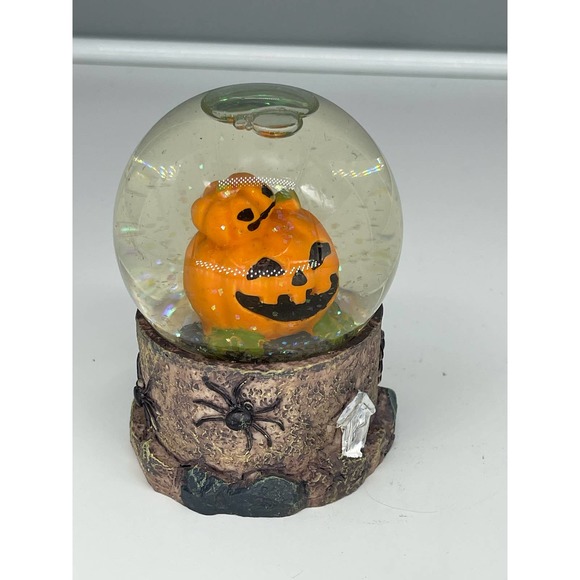 Pre-owned Greenbrier Small Halloween Glitter Water Globe Pumpkins EUC - Picture 5 of 8